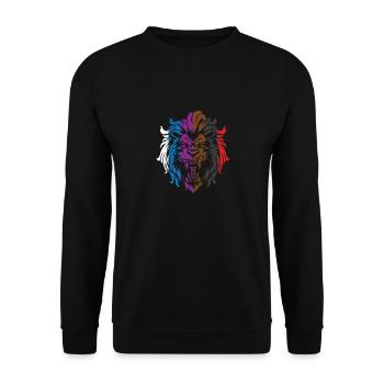 BJJ Belt Rank Lion Face | BrazilianJiuJitsu - Unisex Sweatshirt - black - Front - Alina (178cm) & Michal (187cm)