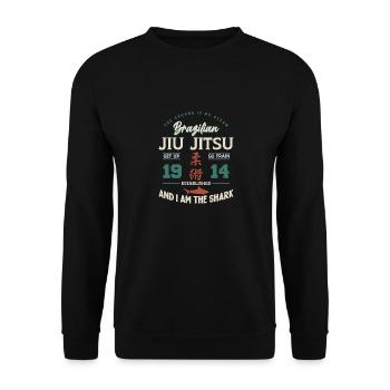 Ocean Shark Jiu Jitsu | BrazilianJiuJitsu - Unisex Sweatshirt - black - Front - Alina (178cm) & Michal (187cm)