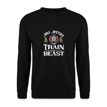 Train like a Beast | BrazilianJiuJitsu - Unisex Sweatshirt - black - Front - Alina (178cm) & Michal (187cm)