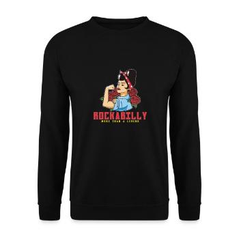 Rockabilly Rocknroll Musik Rock Hardrock - Unisex Pullover - Schwarz - Vorne - Alina (178cm) & Michal (187cm)