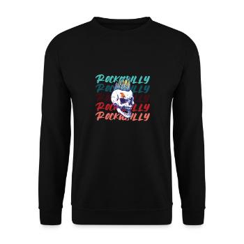 Rockabilly Rocknroll Music Rock Hardrock - Unisex Sweatshirt - black - Front - Alina (178cm) & Michal (187cm)