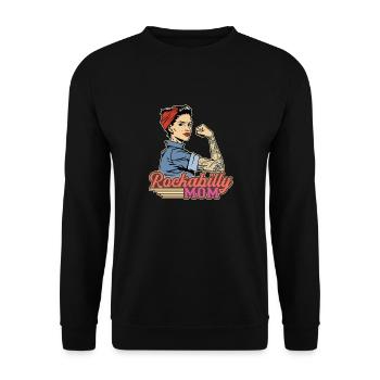 Rockabilly Rocknroll Musik Rock Hardrock - Unisex Pullover - Schwarz - Vorne - Alina (178cm) & Michal (187cm)