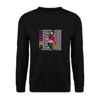 Rockabilly Rocknroll Musik Rock Hardrock - Unisex Pullover - Schwarz - Vorne - Alina (178cm) & Michal (187cm)