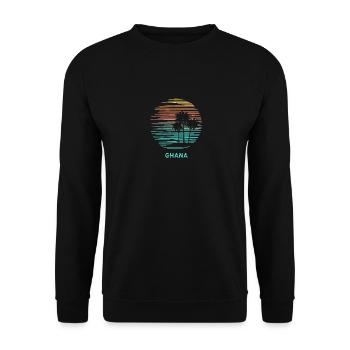 Ghana Afrika Cool Souvenir Urlaub Kunst - Unisex Pullover - Schwarz - Vorne - Alina (178cm) & Michal (187cm)