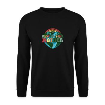 Restore Our Earth Respect Nature - Earth Day - Unisex Sweatshirt - black - Front - Alina (178cm) & Michal (187cm)