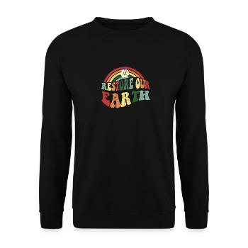 Earth Day 2023 Theme Restore Our Earth - Unisex Sweatshirt - black - Front - Alina (178cm) & Michal (187cm)