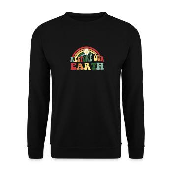 Restore Our Earth for A Better Future - Earth Day - Unisex Sweatshirt - black - Front - Alina (178cm) & Michal (187cm)