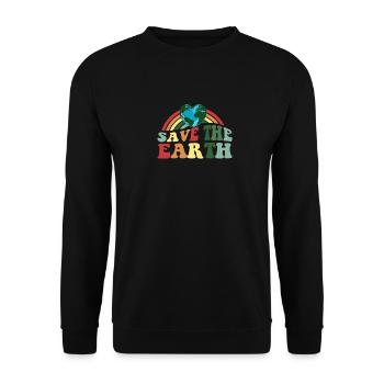 Vintage Retro Earth Day Save the Earth - Sweat-shirt Unisexe - noir - Devant - Alina (178cm) & Michal (187cm)