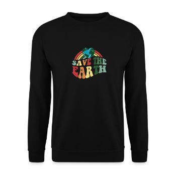 Save the Earth - Earth Day Celebration Vintage - Unisex Sweatshirt - black - Front - Alina (178cm) & Michal (187cm)