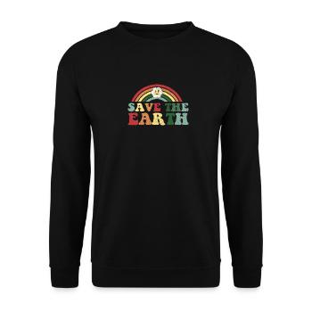 Save the Earth Vintage Jour de la Terre en détresse - Sweat-shirt Unisexe - noir - Devant - Alina (178cm) & Michal (187cm)