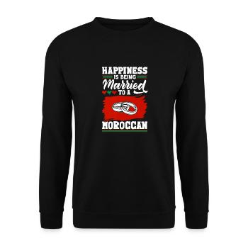 Le bonheur du drapeau marocain est marié à un - Sweat-shirt Unisexe - noir - Devant - Alina (178cm) & Michal (187cm)