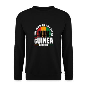 Guinea Guinea Guinea Flagge Muttertag - Unisex Pullover - Schwarz - Vorne - Alina (178cm) & Michal (187cm)