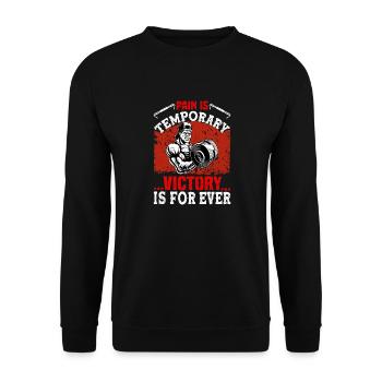 Pain is entertaining victory forever - Unisex Sweatshirt - black - Front - Alina (178cm) & Michal (187cm)