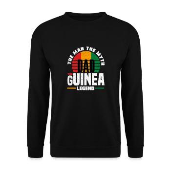Guinea Guinea Guinea Flagge Vatertag - Unisex Pullover - Schwarz - Vorne - Alina (178cm) & Michal (187cm)