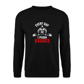 More every day - Unisex Sweatshirt - black - Front - Alina (178cm) & Michal (187cm)