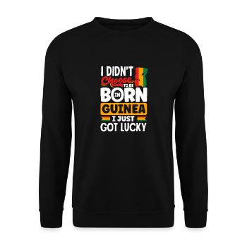 Guinea Guinea Guinea Flagge Ich habe gerade Glück Lustig - Unisex Pullover - Schwarz - Vorne - Alina (178cm) & Michal (187cm)