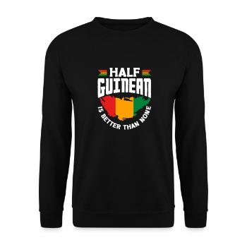 Guinée Guinée Guinée Drapeau demi-guinéen est mieux - Sweat-shirt Unisexe - noir - Devant - Alina (178cm) & Michal (187cm)