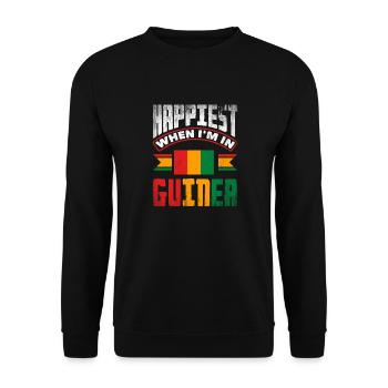 Guinée Guinée Guinée Drapeau le plus heureux quand je suis dans - Sweat-shirt Unisexe - noir - Devant - Alina (178cm) & Michal (187cm)