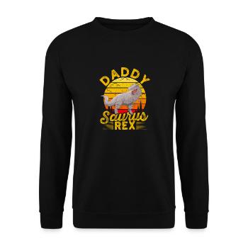 Daddysaurus T Rex Dinosaure Daddy Famille Saurus - Sweat-shirt Unisexe - noir - Devant - Alina (178cm) & Michal (187cm)