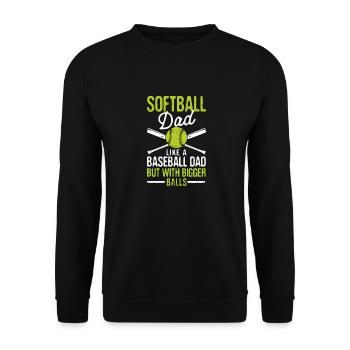 Papa softball Comme une balle de baseball, mais avec plus grand - Sweat-shirt Unisexe - noir - Devant - Alina (178cm) & Michal (187cm)