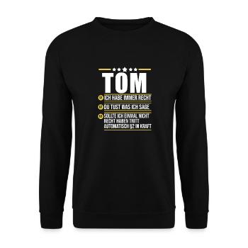 Tom - Unisex Pullover - Schwarz - Vorne - Alina (178cm) & Michal (187cm)