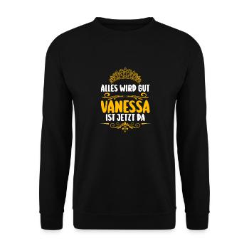 Vanessa - Unisex Pullover - Schwarz - Vorne - Alina (178cm) & Michal (187cm)