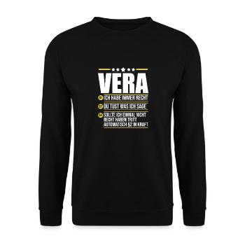Vera - Unisex Pullover - Schwarz - Vorne - Alina (178cm) & Michal (187cm)