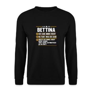Bettina - Unisex Pullover - Schwarz - Vorne - Alina (178cm) & Michal (187cm)