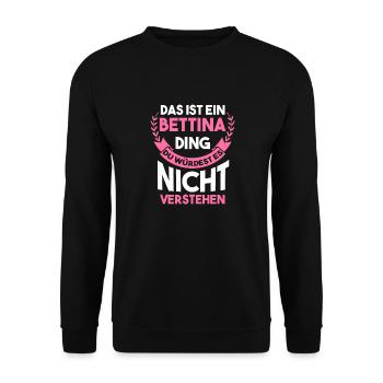 Bettina - Unisex Pullover - Schwarz - Vorne - Alina (178cm) & Michal (187cm)