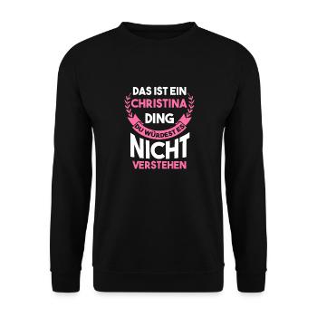 Christina - Unisex Pullover - Schwarz - Vorne - Alina (178cm) & Michal (187cm)
