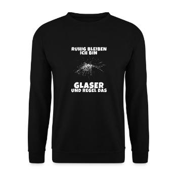Glasmacher Glaserei Job Witz Geselle Handwerk - Unisex Pullover - Schwarz - Vorne - Alina (178cm) & Michal (187cm)