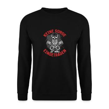 Keine Sorge , ist alles Eingetragen Tuner Tuning - Unisex Pullover - Schwarz - Vorne - Alina (178cm) & Michal (187cm)