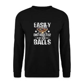 Easily distracted by 8 balls - Unisex Pullover - Schwarz - Vorne - Alina (178cm) & Michal (187cm)