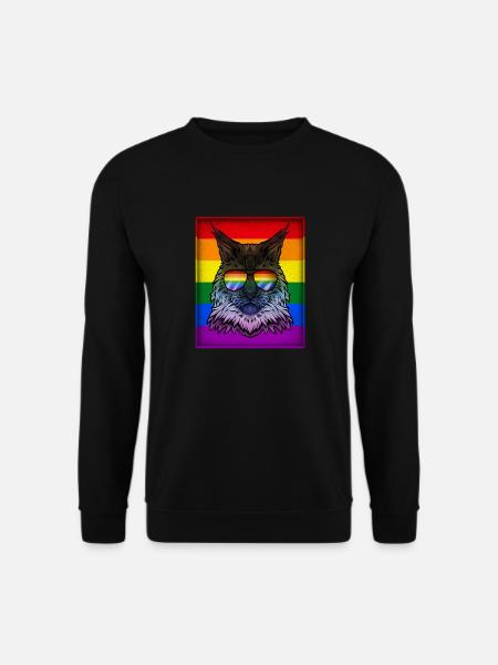 Gay Main Coon Kätzchen LGBTQ Pride Month - Unisex Pullover - Schwarz