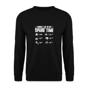 Dinge, die ich in meiner Freizeit mache Billard - Unisex Pullover - Schwarz - Vorne - Alina (178cm) & Michal (187cm)