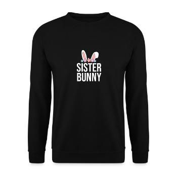 Joyeux lapin de Pâques drôle de jour de Pâques - Sweat-shirt Unisexe - noir - Devant - Alina (178cm) & Michal (187cm)