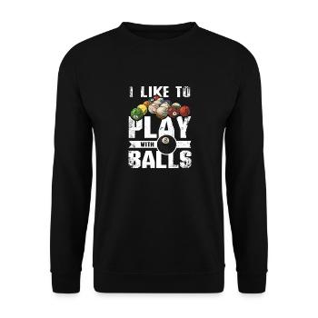 I like to play with 8 balls billiards - Unisex Pullover - Schwarz - Vorne - Alina (178cm) & Michal (187cm)