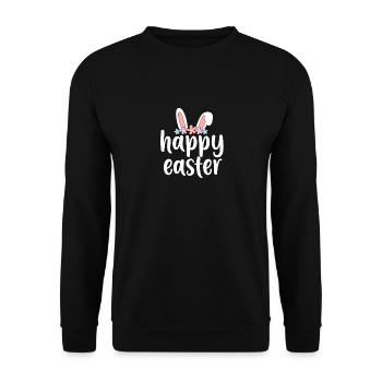 Joyeux lapin de Pâques drôle de jour de Pâques - Sweat-shirt Unisexe - noir - Devant - Alina (178cm) & Michal (187cm)