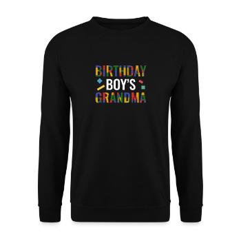 Birthday Kids Grandma Building Blocks - Unisex Sweatshirt - black - Front - Alina (178cm) & Michal (187cm)