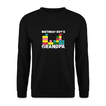 Birthday boy Grandpa building blocks - Unisex Sweatshirt - black - Front - Alina (178cm) & Michal (187cm)