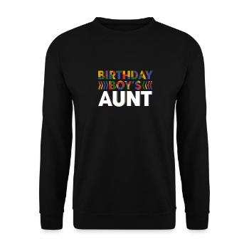Bauklötze Der Tante Des Geburtstagskindes - Unisex Pullover - Schwarz - Vorne - Alina (178cm) & Michal (187cm)
