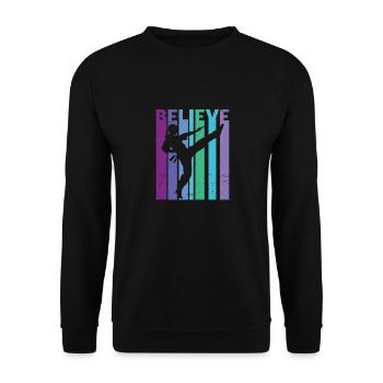 Believe | Karate - Unisex Sweatshirt - black - Front - Alina (178cm) & Michal (187cm)