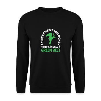 Succès débloqué Ce gamin est maintenant Gree | Karaté - Sweat-shirt Unisexe - noir - Devant - Alina (178cm) & Michal (187cm)