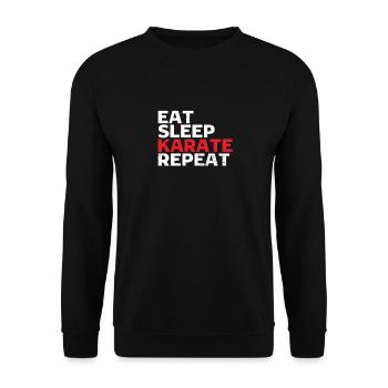 Eat Sleep Karate Repeat | Karate - Unisex Sweatshirt - black - Front - Alina (178cm) & Michal (187cm)
