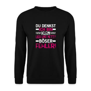 Süßes Geschenk für Kleine Freundin Schwester - Unisex Pullover - Schwarz - Vorne - Alina (178cm) & Michal (187cm)