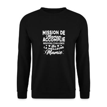 Mission de maman accomplie mamie annonce grossesse - Sweat-shirt Unisexe - noir - Devant - Alina (178cm) & Michal (187cm)