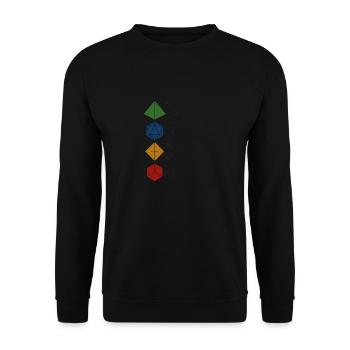 Role-playing game motif D20 cube RPG Fantasy Pen and - Unisex Sweatshirt - black - Front - Alina (178cm) & Michal (187cm)