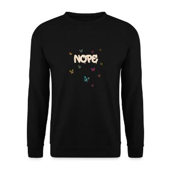 NOPE - sei kein ja-Sager! - Unisex Pullover - Schwarz - Vorne - Alina (178cm) & Michal (187cm)