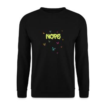 NOPE - sei kein ja-Sager! - Unisex Pullover - Schwarz - Vorne - Alina (178cm) & Michal (187cm)