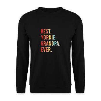 Best Yorkie Grandpa Ever - Unisex Sweatshirt - black - Front - Alina (178cm) & Michal (187cm)